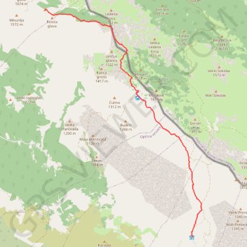 Trace GPS Velika Duvjakuša-PD Sveti Jakov-Teži uspon-Velika Duvjakuša, itinéraire, parcours