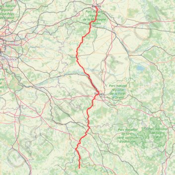 Trace GPS De Reims à Vezelay via Troyes, itinéraire, parcours
