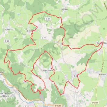 Trace GPS Téléthon - Grand parcours - Bussy-Albieux, itinéraire, parcours