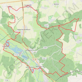 Trace GPS Autour de Saint-Philbert-sur-Risle, itinéraire, parcours