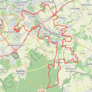 Trace GPS Raid de Magny-le-Hongre - 15157 - UtagawaVTT.com, itinéraire, parcours