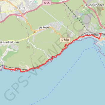 Trace GPS Calanques d'Ensues à L'estaque, itinéraire, parcours