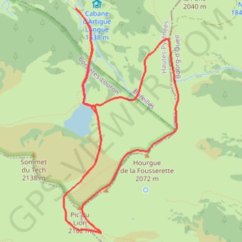 Trace GPS Pic du Lion, itinéraire, parcours