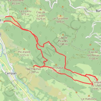 Trace GPS Casque de Lhéris depuis Asté, itinéraire, parcours