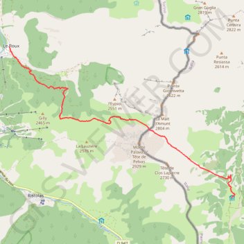 Trace GPS Le Roux > Rifugio W. Jervis (Via Alpina), itinéraire, parcours
