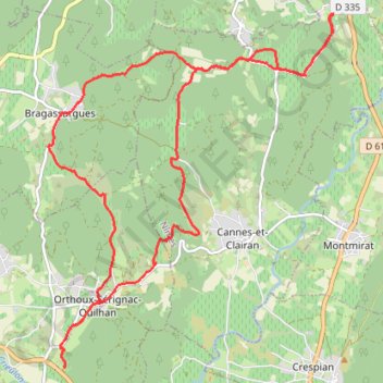 Trace GPS Miellerie de Clairan depuis Sérignac, itinéraire, parcours