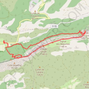 Trace GPS SAINTE-BAUME - SAINT-PILON, itinéraire, parcours