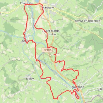 Trace GPS Les Coindrys, au départ de la Roulotte du Brionnais, itinéraire, parcours
