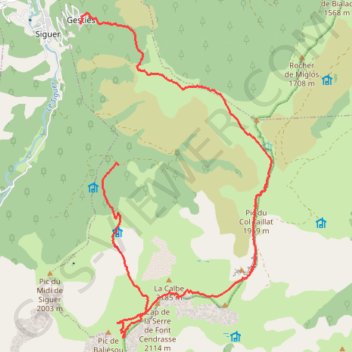 Trace GPS Pic de Baljésou, itinéraire, parcours