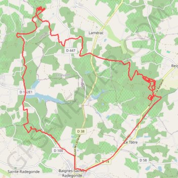 Trace GPS Baignes/Saint-Maigrin/Lamérac/Reignac 30km, itinéraire, parcours