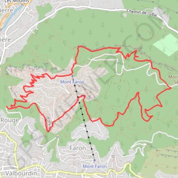 Trace GPS Le Mont Faron, itinéraire, parcours