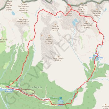 Trace GPS Cime de La Ruine (Mercantour), itinéraire, parcours