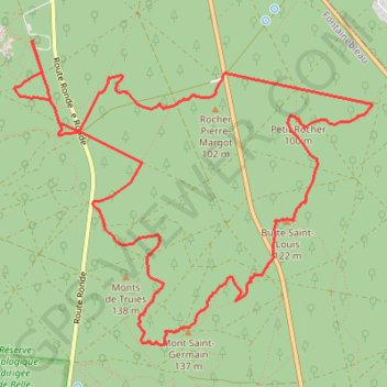 Trace GPS Rocher Canon à Fontainebleau, itinéraire, parcours