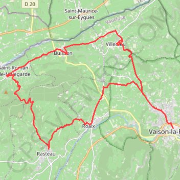 Trace GPS Les villages des Templiers (entre Aygues et Ouvèze) - Vaison-la-Romaine, itinéraire, parcours