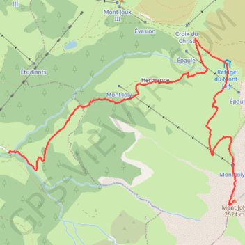 Trace GPS Mont Joly, itinéraire, parcours