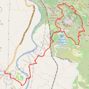 Trace GPS Mallos de Riglos (Randonnée Pédestre), itinéraire, parcours