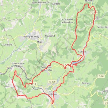 Trace GPS Autour du Lac des Sapins par Saint-Claude-Huissel, itinéraire, parcours