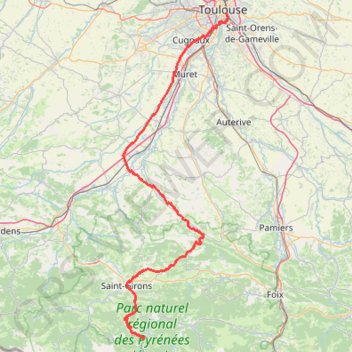 Trace GPS Toulouse -> Seix par Garonne, Arize & Catchaudégué, itinéraire, parcours