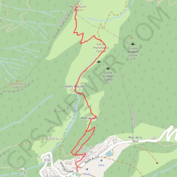 Trace GPS Le Mont Ouzon depuis le Col du Corbier, itinéraire, parcours
