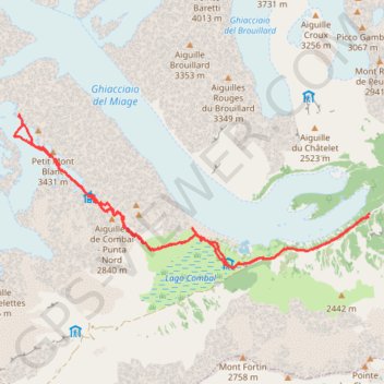 Trace GPS Petit Mont Blanc (13-14/07/2019), itinéraire, parcours