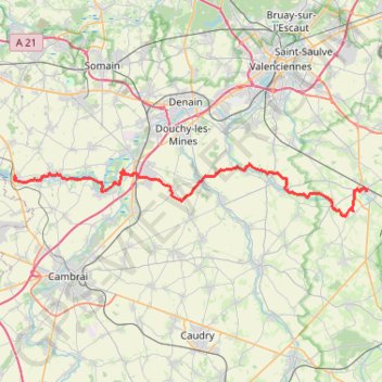 Trace GPS Aubigny-au-Bac - Le Quesnoy, itinéraire, parcours