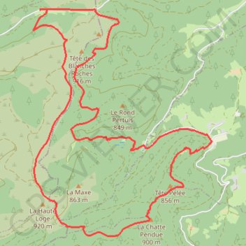Trace GPS Le circuit de Salm : Coucou à la Roche de la Chatte pendue (Moussey), itinéraire, parcours