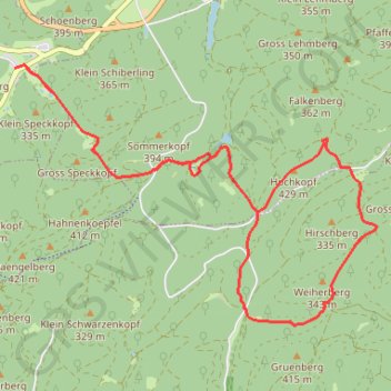 Trace GPS Dans le massif du Hochkopf, itinéraire, parcours