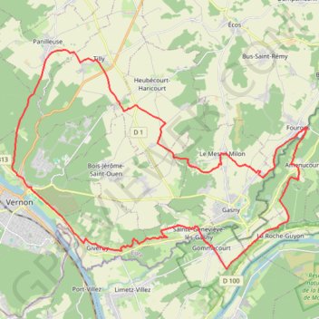 Trace GPS Fourges - Vernon - Fourges, itinéraire, parcours