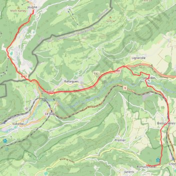 Trace GPS Jougne Romainmôtier, itinéraire, parcours