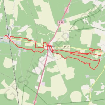 Trace GPS Boucle VTT Ychoux - Pissos, itinéraire, parcours