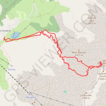 Trace GPS Tête Pelouse par la Combe de Bella Cha, itinéraire, parcours