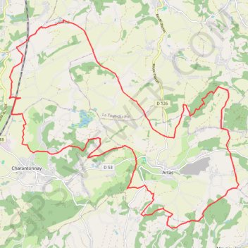Trace GPS De Saint-Georges-d'Espéranche à Artas, itinéraire, parcours