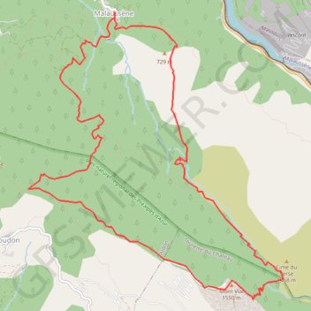 Trace GPS Mont Viale, depuis Malaussene, itinéraire, parcours