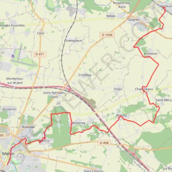 Trace GPS De Verneuil-l'Etang à Melun, itinéraire, parcours