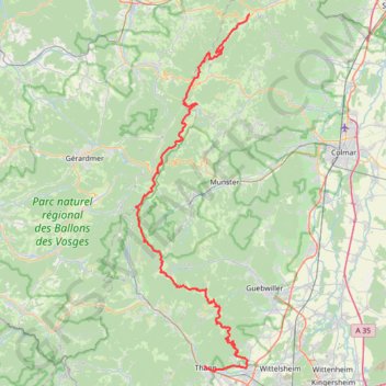 Trace GPS J3 : Cernay, Sainte-Marie-aux-Mines, itinéraire, parcours