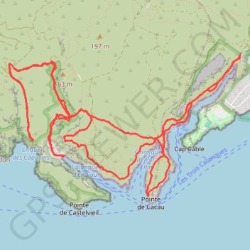 Trace GPS Les Calanques de Cassis, itinéraire, parcours
