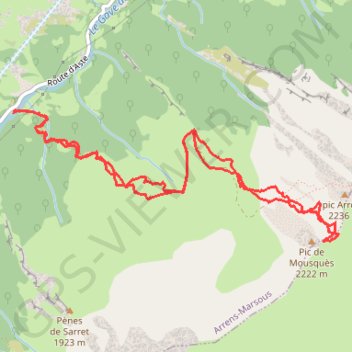 Trace GPS Pic de Mousquès, itinéraire, parcours