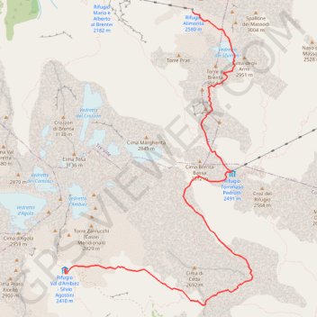Trace GPS Brenta J4, itinéraire, parcours