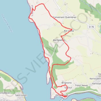 Trace GPS Dourduff-en-Mer à Kerarmel, itinéraire, parcours