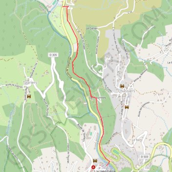 Trace GPS Balade à Largentière, itinéraire, parcours