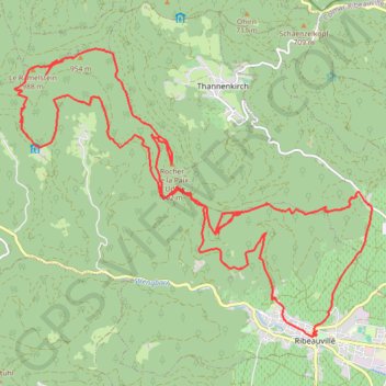 Trace GPS Ribeauvillé : Crête du Taennchel, itinéraire, parcours
