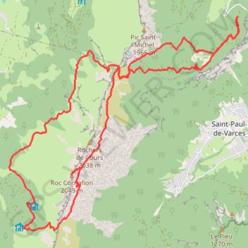 Trace GPS Roc Cornafion, itinéraire, parcours