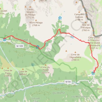 Trace GPS Le Boréon Refuge de la madone, itinéraire, parcours