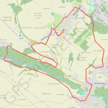 Trace GPS Villers-sur-Coudun - Circuit de la Vallée de l'Aronde, itinéraire, parcours