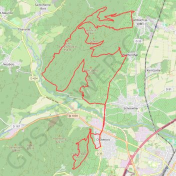 Trace GPS Châteaux près de Châtenois, itinéraire, parcours
