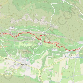 Trace GPS Canal de la vallée des Baux, itinéraire, parcours