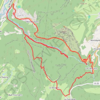 Trace GPS Roche Blanche et cascades du Flumen, itinéraire, parcours