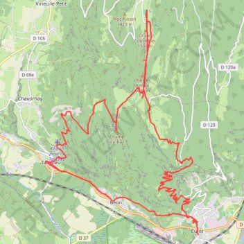 Trace GPS Culoz - Grand Colombier, itinéraire, parcours