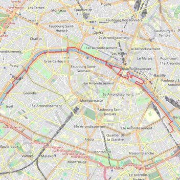 Trace GPS Les ponts de Paris, itinéraire, parcours