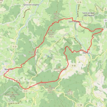 Trace GPS Circuit Monsols (Col de Crie) - Ouroux, itinéraire, parcours